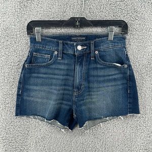 Lucky Brand Mom High Rise Cut-Off Blue Jean Shorts Women’s Sz 0 / 25.‎ New!